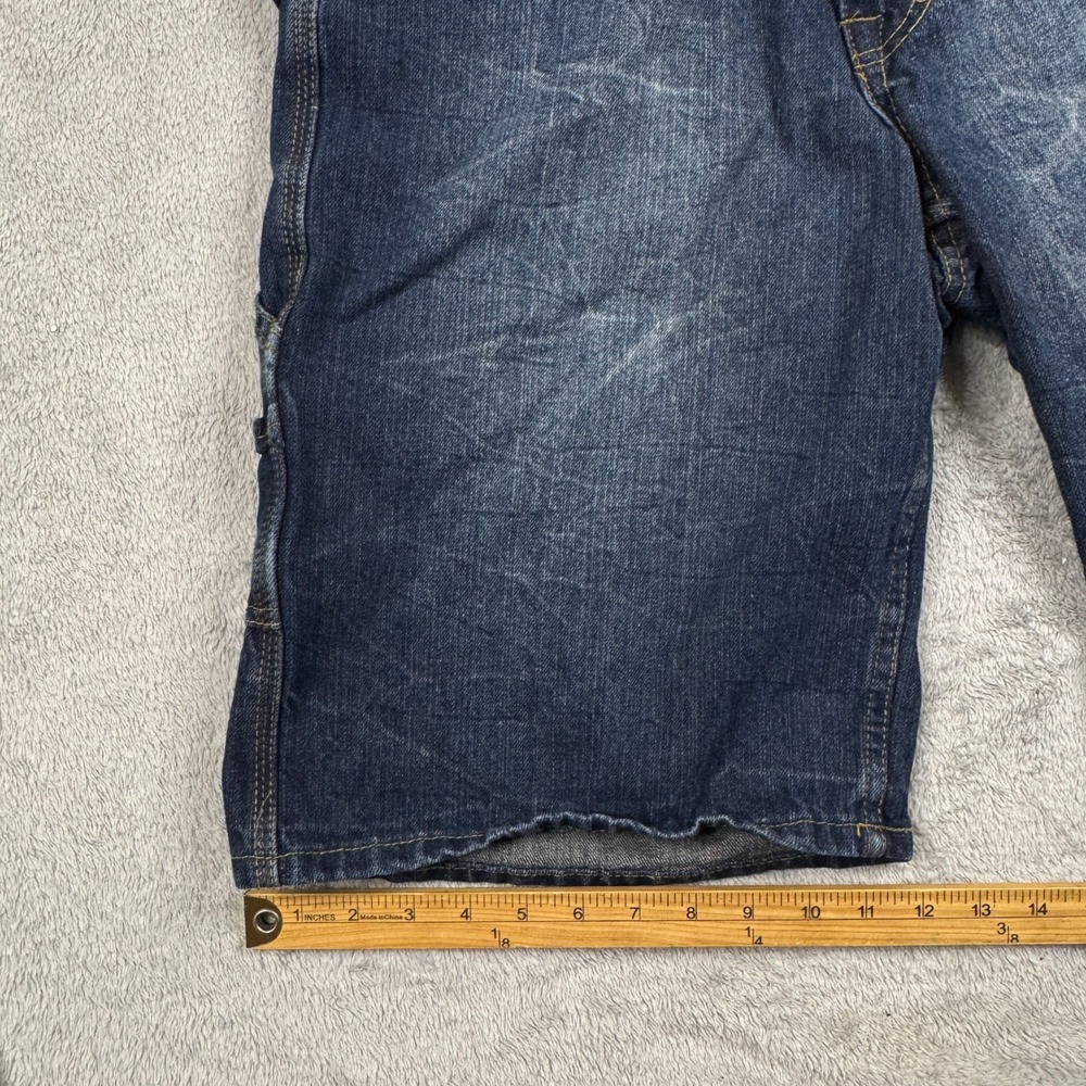 Phat Classic Original Mens Dark Wash Denim Carpenter Shorts Size 32 Indigo Y2K - Picture 7 of 9